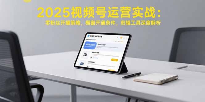 2025视频号运营实战：零粉丝开播策略，橱窗开通条件，剪辑工具深度解析-8U创业网