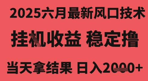 2025六月最新风口技术，无人挂G撸礼物，长期稳定 一个小时收益2k+，小白当天拿结果【揭秘】-8U创业网