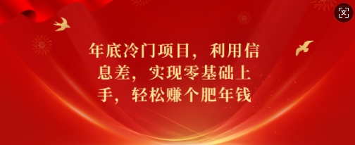 年底冷门项目，利用信息差，实现零基础上手，轻松赚个肥年钱【揭秘】-8U创业网