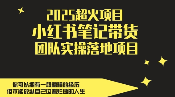2025超火项目，副业最佳选择，小红书笔记带货团队实操落地项目，，轻松日入5张-8U创业网