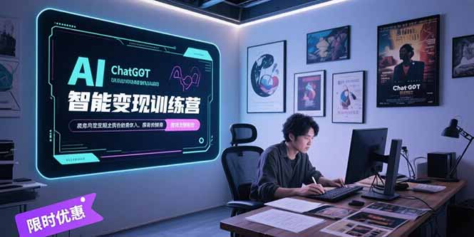 （15389期）AI智能变现训练营，ChatGPT写作变现，电影解说制作，图文带货方法论-8U创业网