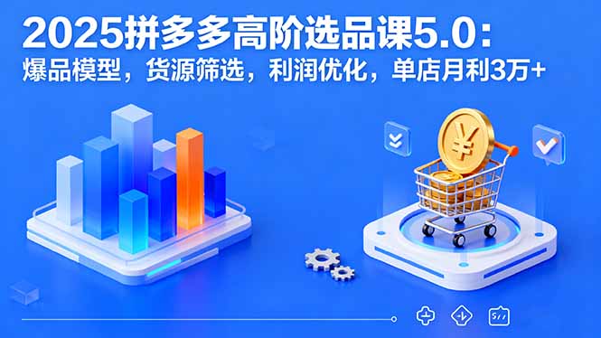 2025拼多多高阶选品课5.0：爆品模型，货源筛选，利润优化，单店月利3万+-8U创业网