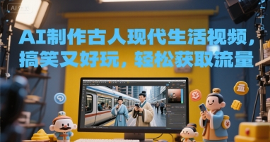 AI制作古人现代生活视频，搞笑又好玩，轻松获取流量-8U创业网
