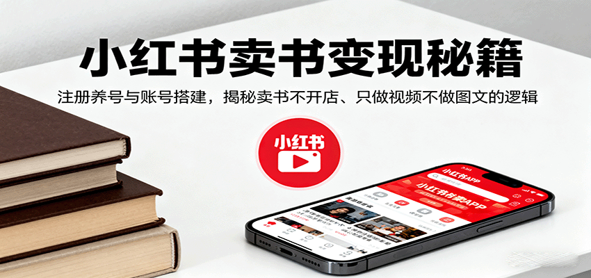 小红书卖书变现秘籍，注册养号与账号搭建，揭秘卖书不开店、只做视频不做图文的逻辑-8U创业网