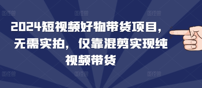 2024短视频好物带货项目，无需实拍，仅靠混剪实现纯视频带货-8U创业网