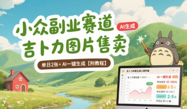 小众副业赛道 吉卜力图片售卖 单日2张+ AI一键生成【附教程】-8U创业网
