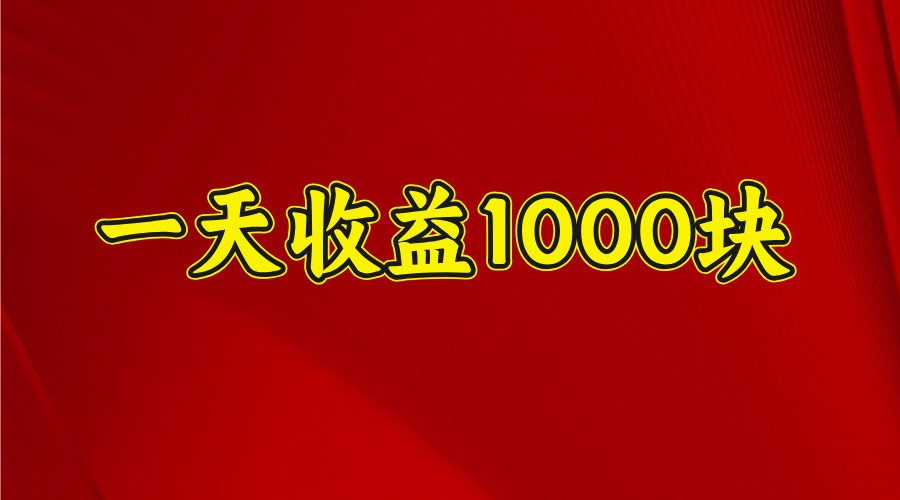 一天收益1000块，2025全网首发-8U创业网