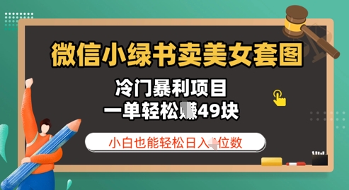 微信小绿书卖美女套图，冷门暴利项目，一单轻松挣49块，小白也能轻松日入3位数-8U创业网