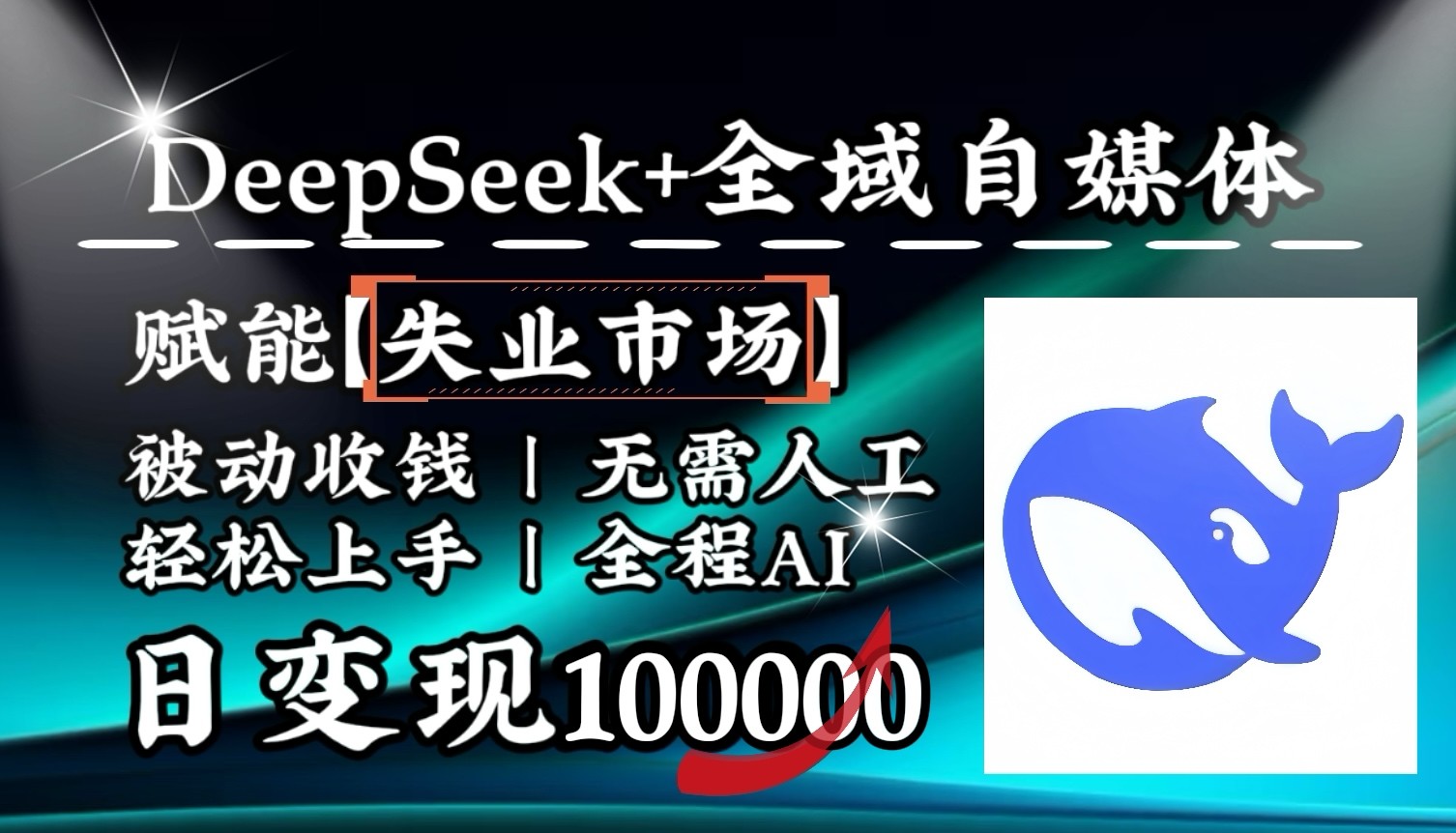 降维打击，DeepSeek+失业市场，全自动操作，结合人人刚需，单月利润轻松破100000＋-8U创业网