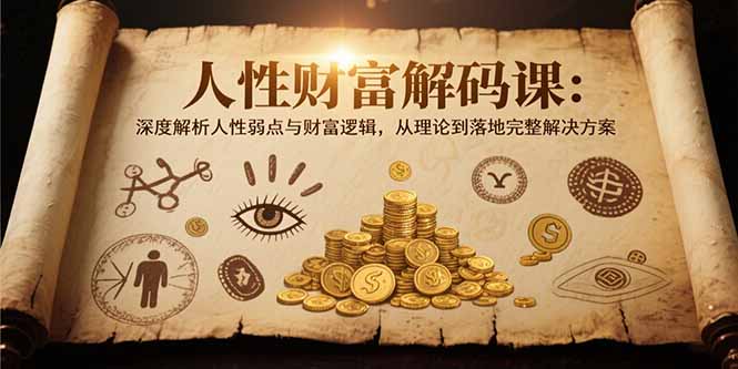 （15434期）人性财富解码课6.0：深度解析人性弱点与财富逻辑，理论到落地完整解决方案-8U创业网
