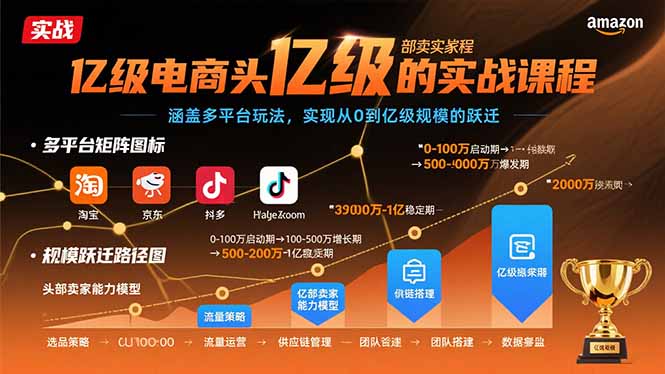 亿级电商头部卖家的实战课程：涵盖多平台玩法，实现从0到亿级规模的跃迁-8U创业网