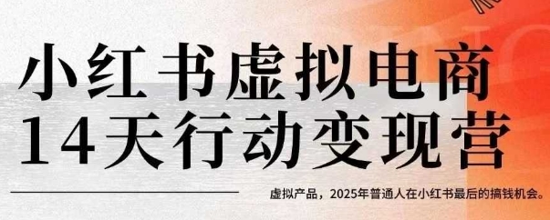 小红书虚拟电商14天变现训练营，虚拟产品，2025年普通人在小红书最后的搞钱机会(更新)-8U创业网