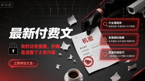 最新付费文：我的这些提醒，的确是透露了太多内幕-8U创业网