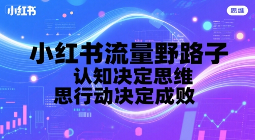 小红书流量野路子，认知决定思维，思维决定行动，行动决定成败-8U创业网