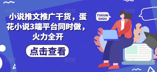 小说推文推广干货，蛋花小说3端平台同时做，火力全开-8U创业网