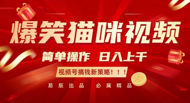 爆笑猫咪视频：简单操作，日入过K，视频号搞钱新策略【揭秘】-8U创业网