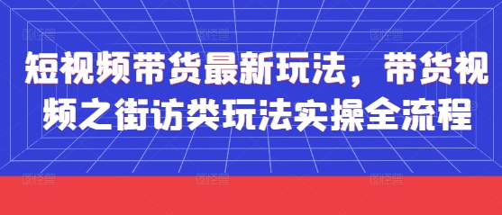 短视频带货最新玩法，带货视频之街访类玩法实操全流程-8U创业网