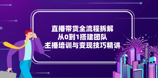 （15004期）直播带货全流程拆解：从0到1搭建团队，主播培训与变现技巧精讲-8U创业网