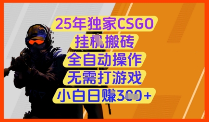 25年独家CSGO挂G搬砖，全自动操作，无需打游戏，小白日入3张+【揭秘】-8U创业网