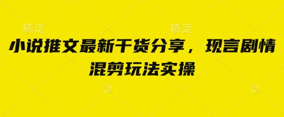 小说推文最新干货分享，现言剧情混剪玩法实操-8U创业网