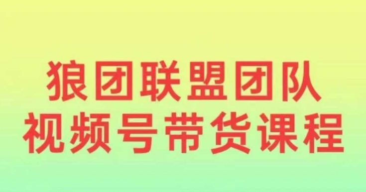 狼团联盟2024视频号带货，0基础小白快速入局视频号-8U创业网