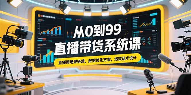 （15362期）从0到99直播带货系统课，直播间场景搭建，数据优化方案，爆款话术设计-8U创业网
