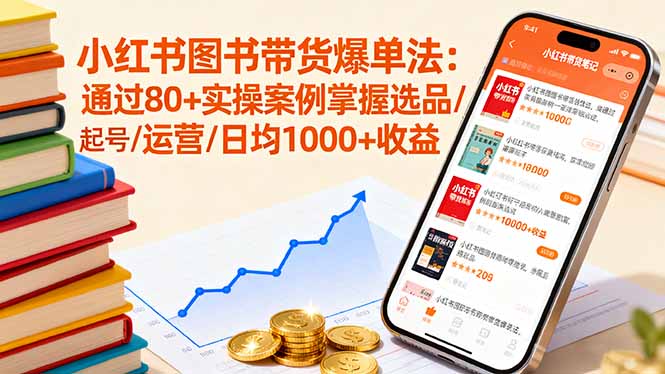 小红书图书带货爆单法：通过80+实操案例掌握选品/起号/运营/日均1000+收益-8U创业网