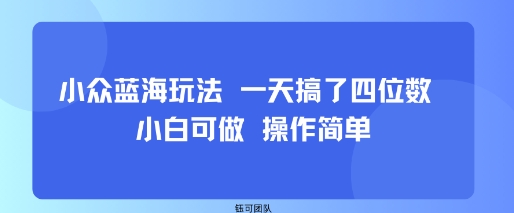 小众蓝海玩法 一天搞了四位数 小白可做 操作简单-8U创业网