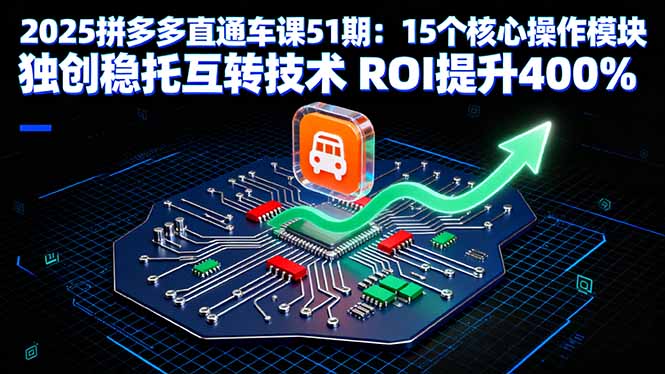 2025拼多多直通车课51期：15个核心操作模块 独创稳托互转技术 ROI提升400%-8U创业网