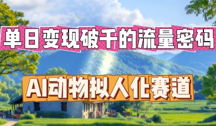 单日变现破k的流量密码，AI动物拟人化赛道-8U创业网