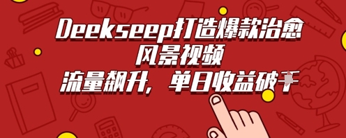 Deekseep制作治愈风景视频爆火出圈，单日收益几张，流量持续飙升-8U创业网