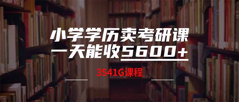 （14561期）小学学历卖考研课程，一天收5600（附3580G考研合集）-8U创业网