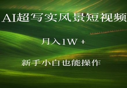 AI超写实风景短视频，月入1w，新手小白都能操作-8U创业网