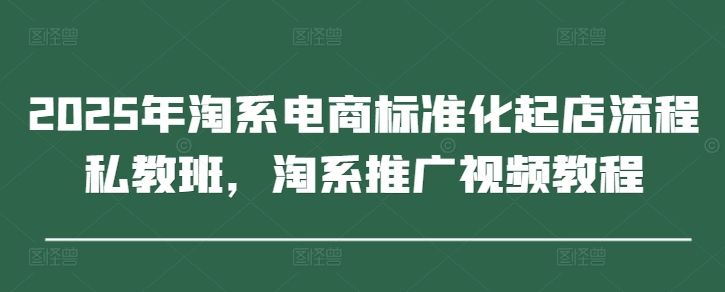 2025年淘系电商标准化起店流程私教班，淘系推广视频教程-8U创业网
