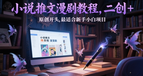 小说推文漫剧教程，二创+原创开头，最适合新手小白项目-8U创业网