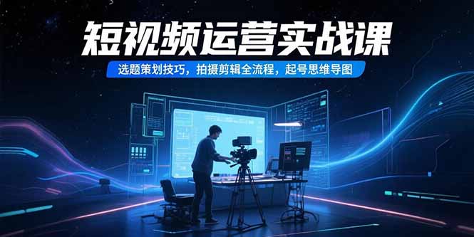 （15375期）短视频运营实战课，选题策划技巧，拍摄剪辑全流程，起号思维导图-8U创业网