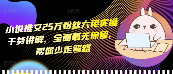 小说推文25万粉丝大佬实操干货讲解，全面毫无保留，帮你少走弯路-8U创业网