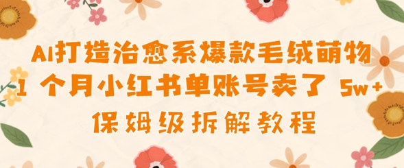 AI打造治愈系爆款毛绒萌物1个月卖了几w，保姆级项目拆解-8U创业网