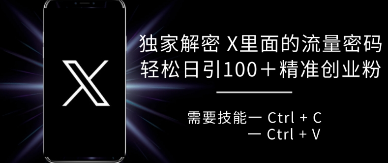 独家解密 X 里面的流量密码，复制粘贴轻松日引100+-8U创业网