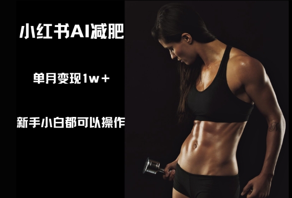 小红书AI减肥，新手小白都可以操作，单月变现1w+-8U创业网