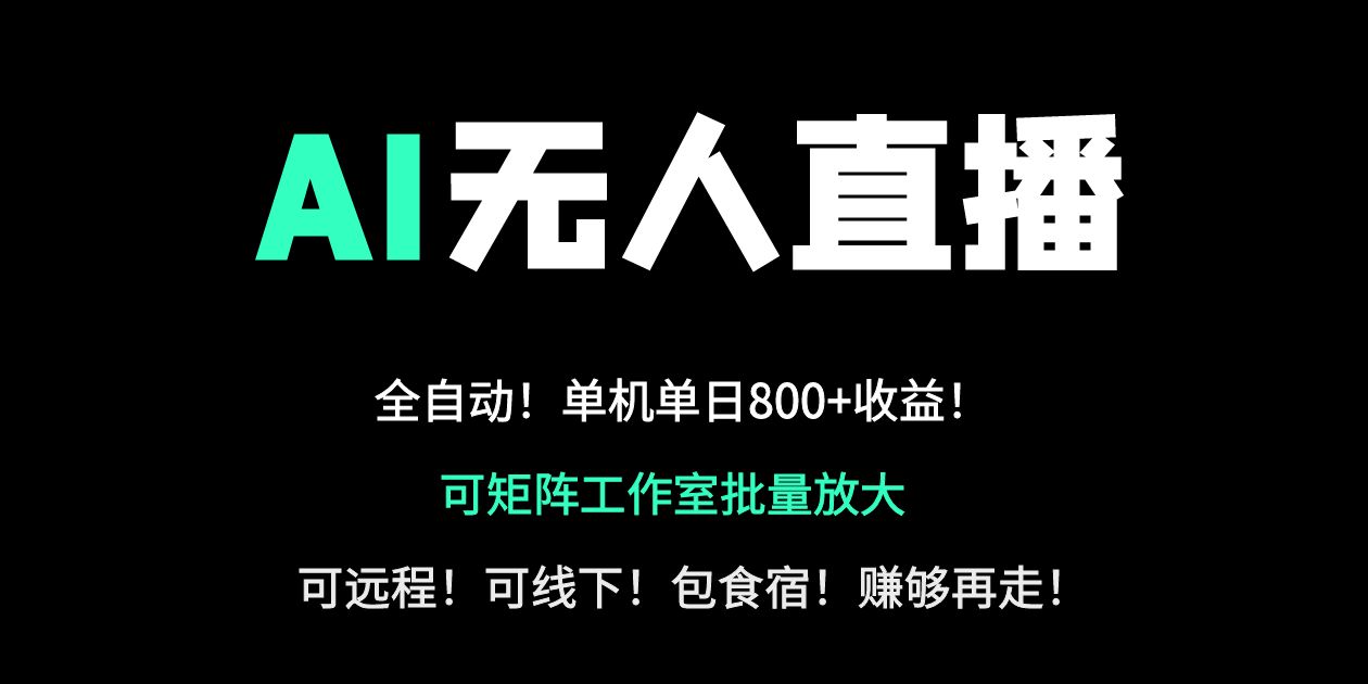 （14179期）24小时自动带货！AI无人直播副业日赚800+，轻资产创业首选-8U创业网