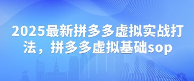 2025最新拼多多虚拟实战打法，拼多多虚拟基础sop-8U创业网