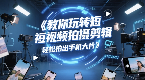 教你玩转短视频拍摄剪辑，轻松拍出手机大片-8U创业网