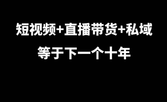 短视频+直播带货+私域等于下一个十年，大佬7年实战经验总结-8U创业网