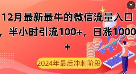 12月最新最牛的微信流量入口，半小时引流100+创业粉，日涨粉1000+-8U创业网