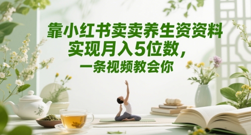 靠小红书卖养生资料实现月入5位数，一条视频教会你-8U创业网
