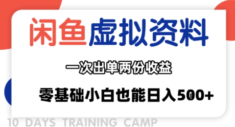 闲鱼虚拟资料新变现玩法，信息差项目，一次出单两份收益，无需囤货，可批量矩阵，零基础小白也能日入多张-8U创业网