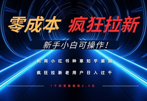 利用小红书种草知乎漏洞，零成本疯狂拉新日入数张，新手小白可操作-8U创业网