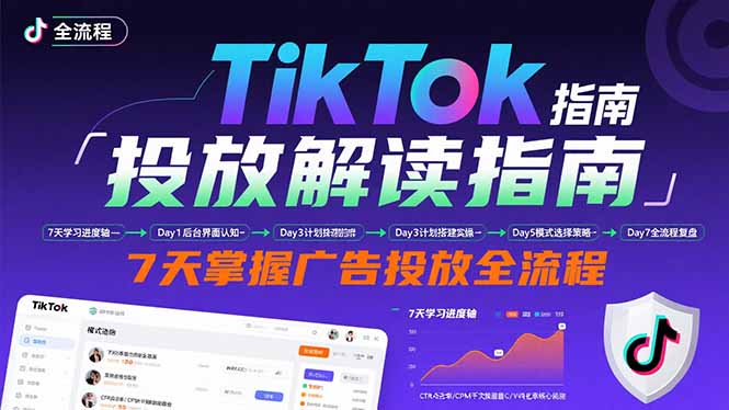 TikTok投放解读指南：后台操作/计划建立/模式选择，7天掌握广告投放全流程-8U创业网