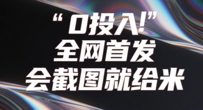 0投入，全网首发，会截图就给米，用户亲测有效，赶紧撸-8U创业网